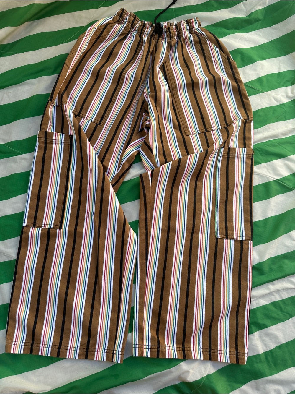 BIG BUD PRESS drop pocket cargo pants rainbow stripe XS